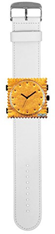 STAMPS Damen Uhr komplett - Zifferblatt Cookie mit Lederarmband weiß