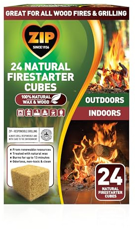 Zip Natural Firestarter Instant Light Cubes, 24 Count Pack