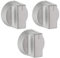 MasterPart Silver Oven Control Knobs Switches For New World Oven Cookers - Pack of 3