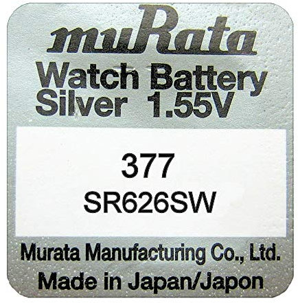 Murata 377 SR626 AG4 SR626SW Silver Oxide 0% Mercury Watch Batteries.