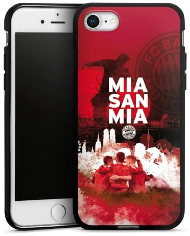 DeinDesign Silikon Hülle kompatibel mit Apple iPhone 8 Case schwarz Handyhülle FCB Mia San Mia FC Bayern München