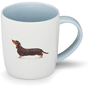 Cooksmart British Designed Barrel Coffee Mug | Ceramic Coffee Mugs For Home or Work | Large Mugs For Hot Drinks | Tea And Coffee Cups - Sausage Dog