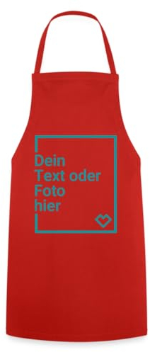 Spreadshirt Personalisierbare Kochschürze Selbst Gestalten mit Foto und Text Wunschmotiv Kochschürze, One size, Rot