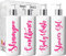 Print Maniacs White Mrs Hinch Inspired Personalised 500ml Pump Bottles Bathroom Lotion Kitchen Set Shampoo Conditioner (Shower Gel Set) (Pink)