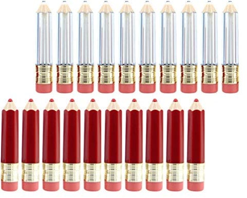 EXCEART Clear Container 20pcs Empty Lip Gloss Tubes Pencil Shaped Lips Balm Tube Refillable Lip Balm Bottle Clear Plastic Mini Lip Gloss Containers Bottles for Women Girls DIY Makeup Scrubs Sets