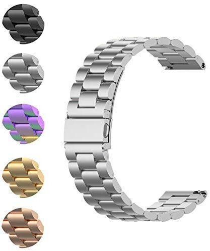 Compatible con Michael Kors Access Gen 5 Bradshaw/Lexington, correa de metal de repuesto de acero inoxidable sólido para MK Access Gen 5 Lexington (20 mm)/Bradshaw (22 mm), 22mm