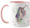Vixar Taza de colores con diseño de unicornio, acuarela, arcoíris, regalo de cumpleaños, trabajo, oficina, té de Navidad, café (rosa)