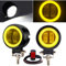 NWpangu Luces antiniebla de conducción de motocicleta, 3 redondos LED proyectores antiniebla lámparas auxiliares faros de luz 12V 24V con interruptor de manillar de 3 cables (amarillo)