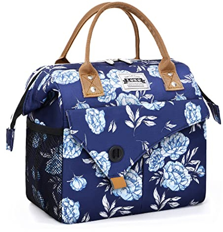 Lekesky 10L Insulated Lunch Bag for Women for Work Lunch Tote, Navy