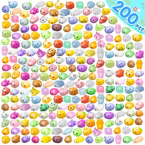 Dioju Mochi 200 mini giocattoli da spremere Kawaii, giocattoli sensoriali, giocattoli per feste, per bambini, prices di classe, pinata, riempimento, carnevale, Natale, compleanno