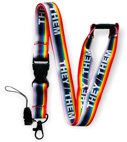 PAC SUPPLIES GLOBAL LTD They/Them LGBTQ LGBT Schlüsselband, nicht binäres Pronomen Regenbogen