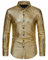MakingDa Herrenhemd, Rautenmuster, Bronzing-Druck, langärmelig, Button-Down-Shirt, 70er-Jahre, Disco-Party, Kostüm, gold, L
