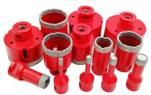 1pc M14 Dia6-75mm Brocas de núcleo de perforación de diamante soldado al vacío Mármol Granito Concreto Cortador de azulejos Agujero Sierra Taladro Coronas, 6 mm