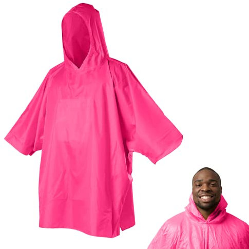 wiederverwendbarer Regenponcho, ultraleicht, 70 g, Regencape mit Kapuze, wasserdicht, winddicht, für Männer und Frauen und kinder, Wandern, Reisen, Camping, Angeln, Trekking (Erwachsene, Fuchsie)