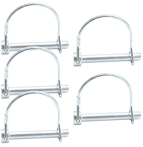 CEEYSEE 5pcs Locking Pin 8mm x 70mm Pipe Folding Pin with Zinc Plated Snap Lock for Trailers, Trucks, Tractors, Dumppers, Farm, Lawnmowers (D8mm x 70mm)
