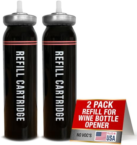 Berkland [2 Pack] Refill for Cork Pops Wine Bottle Opener - Non-VOC Cartridges, Made in The USA - Compatible with Legacy, Original and All Other Models- Environmentally Friendly Cans - No Taste/Smell