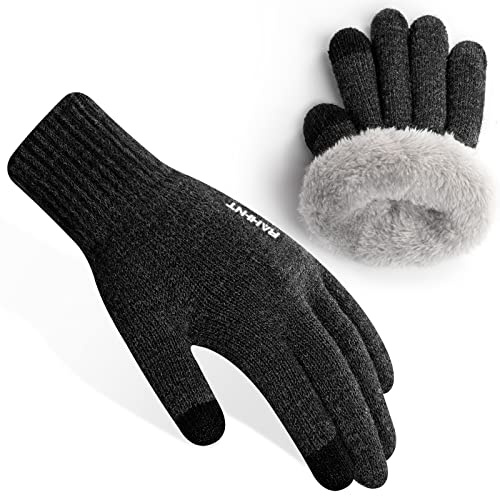 Rahhint Unisex Kinder Handschuhe Winter für Jungen Mädchen Thermohandschuhe Touchscreen Winterhandschuhe Warme Wollstrickhandschuhe mit Fleecefutter 4-15 Jahre