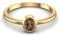 0,25 ctw ovaler Rauchquarz-Edelstein 925 Sterling Silber Solitär Damen Versprechen Lünette-Set-Ring Gold Vermeil, 55
