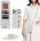 Zouzt for iPhone 11 Pro Max Case with Cord and Card Holde, Zipper Wallet Case with Crossbody Lanyard Ring Adjustable Necklace Protective Cover Women for iPhone 11 Pro Max 6.5 Inch - White Leopard