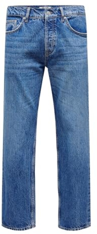 Only & Sons Herren Gerade Jeans Only & Sons Male Normal Geschnitten Jeans Onsedge Mid Rise Gerade Geschnitten Jeans