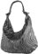 modamoda de 337 Damen Leder Schultertasche Shopper Large handmade in Italy, Farbe:Zebra/Schwarz_Silbergrau/Metallic