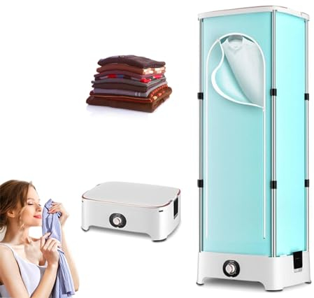 Pxkmouy Asciugatrice elettrica portatile asciugatrice slim stendino di stenditura Design Pieghevole e Salvaspazio Facile da montare e spostare Capacità di Carico di 10 kg, per Appartamento e Casa