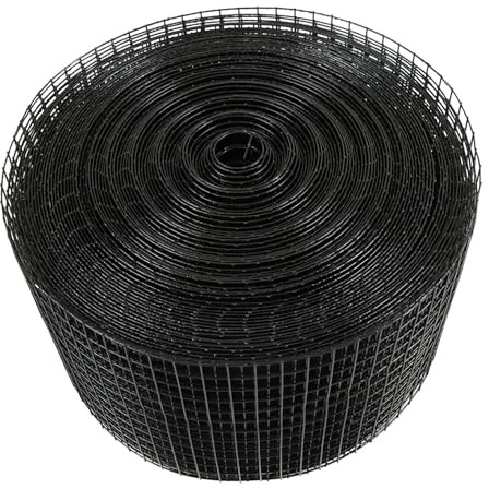 LiGuVCY 1,27 cm Hardware-Tuch, 15,2 cm x 29,9 m, Hühnerdraht, Maschendraht-Rolle für Kaninchenkäfige, Hühnerstallzäune und Geflügelgehege, Schwarz