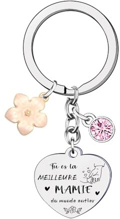 FGHJK Cadeau Fete des Grand mere Porte cles Mamie Cadeau pour Grand mere Mamie Fete des Mamie Idee Cadeau Mamie Cadeau Anniversaire Grand mere Porte cles Grand mere (1)