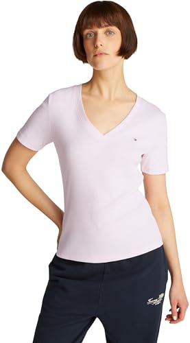 Tommy Hilfiger New Slim Cody V-nk Ss Ww0ww40584, Camisetas de Punto de Manga Corta Mujer, Pink (Light Pink), 3XL