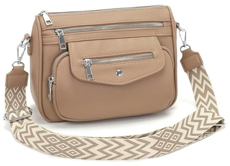 YISUOHOOM 7 Farben Umhängetasche Damen Mittelgroß 2025 Kleine Handtasche Damen Crossbody Bag Khaki Schönes Geburtstagsgeschenk für Frauen