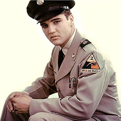 TNXEV Quadratisches/rundes 5D-Diamantgemälde „Elvis Presley“, 5D-Diamantmalerei, Kreuz, Neujahrs-Diamantstickerei, Kunststoffhandwerk, vollständiges Diamantgemälde, 40 x 40 cm