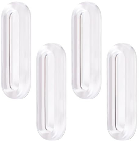 MOROBOR Clear PU Self-Adhesive Pulls, 4 Pcs Recessed Finger Pulls Oval Sliding Door Handles Clear Instant Handle for Glass Doors Window Drawer Cabinet