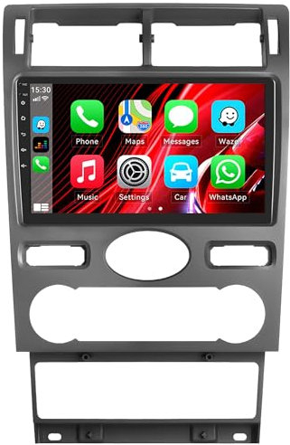 SIXWIN 2+64G Android 13 Autoradio für Ford Mondeo 2004-2007 mit Carplay/Android Auto/Mirrorlink,9 Zoll Kapazitive Touchscreen Unterstützt WiFi/GPS/FM/Bluetooth/SWC+ AHD Rückfahrkamera+MIC