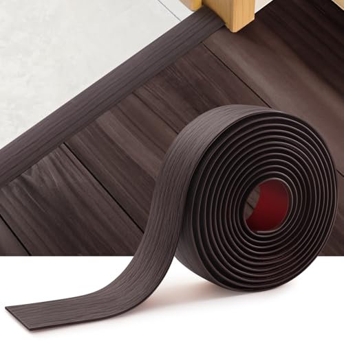 INMOZATA 2M übergangsprofil selbstklebend Vinyl Übergangsleiste 5cm Breit Übergangsleiste Bodenleiste Holzmaserung Abdeckleisten zum Verbinden von Bodenlücken (Braun)