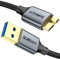 SUNGUY Câble USB vers Micro B 0,5m, USB 3.0 mâle vers Micro B mâle Câble de disque dur externe, WD, Galaxy S5/Note 3/Note Pro 12.2