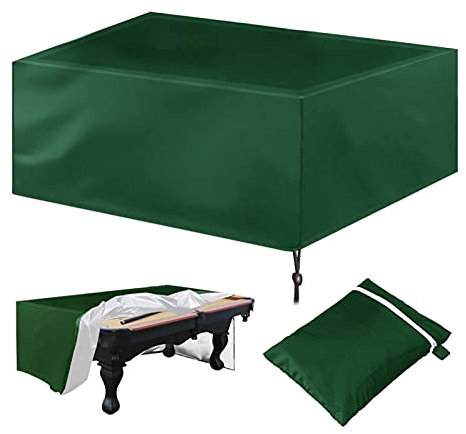 Waterproof Outdoor Pool Table Cover 7ft Durable Anti UV Billiard Table Cover with Drawstring and Storage Bag Green Rectangle Table Cover Ideal for 7 8 9ft Tables