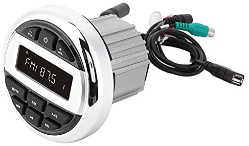 Reproductor de MP3 Reproductor de MP3 a Prueba de Agua Estéreo Digital FM Am Audio Radio Carga USB para Barco Marino Yate Motocicleta