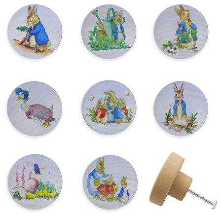 Lasyman Set of 8 1.8 Wooden Cute Safari Animal Kids Nursery Cabinet Room Door Handle Dresser Drawer Pulls and Knobs
