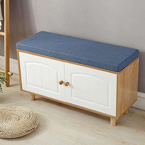 Bankkissen für draußen, dick, weich, 23-Sitzer, Gartenbank, lange Bank, Sitzmatte für Terrasse, Schaukel, Möbel, Sofa, Couch, Fenster, Sitz, drinnen und draußen, Blau, 140 x 30 x 5 cm