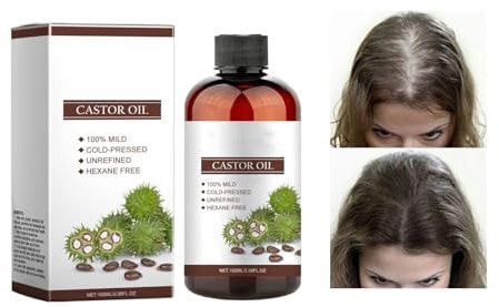 100ml Bio Rizinusöl für Haarwachstum: Natürliches Serum für Wimpern, Augenbrauen, Haarpflege und Hautgesundheit