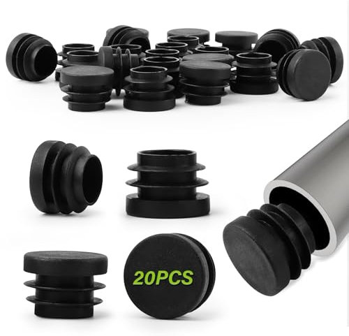 20PCS Bouchons à Lamelles Ronds 25mm, ELEPRUC Bouchon pour Tube Rond PE, Bouchon Pied de Chaise Protege, Bouchons D'etanchéIté pour Tubes Métalliques, Chaises, Canapés, Tables et étagères