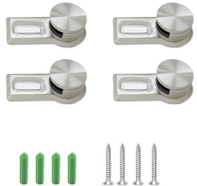 YFaith Fixation Miroir Mural, 4 Pièces Support Miroir en Alliage de Zinc, Accroche Miroir Rond, Support-Miroir avec Vis et Tube D'expansion, pour Miroirs de 4 à 7 mm D'épaisseur