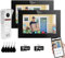 Sistema di videocitofono cablato 2 unità 7 pollici Touch Monitor WiFi Kit videocitofono, monitoraggio, 3 in 1 sblocco per casa appartamento, Tuya (Bianco)