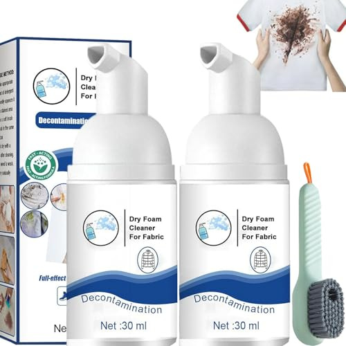 Dry Foam Cleaner, Dry Foam Cleaner For Clothes, Down Jacket Cleaner, Dry Cleaning Agent For Clothing Oil Stain, for Fabrics Down Coats, Instant Cleaning (2pcs)