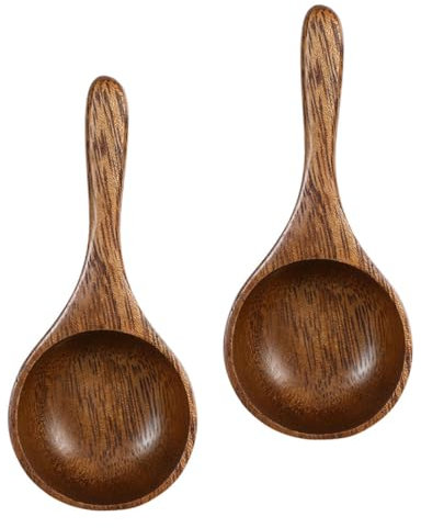 PEPLAYTAL 2piezas Cucharas Medidoras De Madera Para Cocina De Diseño Japonés Elegante Para Medir Café Té y Ingredientes Utensilio Multifuncional Para Repostería y Cocina