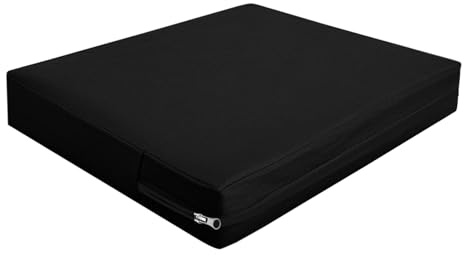 SYLC Wasserdicht Sitzkissenbezug Outdoor, Draußen Polsterbezug Mit Reißverschluss, Bezug Für Palettenkissen Wohnwagen Vollständiger Schutz (Black,68×63×12cm)