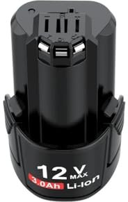 12 V 3000 mAh Li-Ionen-Ersatzakku, kompatibel mit Bosch BAT411/BAT412A/BAT413A – LED-Ladeanzeige, Schnellladung, for Werkzeuge der Serien PS20-2/GSR12V(1 3000mAh)