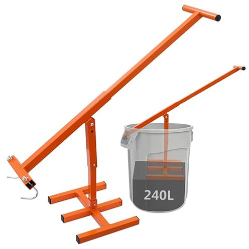 YELYEE wheelie Bin Compactor,Manual Rubbish Press for 120L and 240L Wheelie Bins,Adjustable Height Bin Compactor,Waste Recycling Hand Tool for Home Garden Restaurant Community Sanitation（orange）