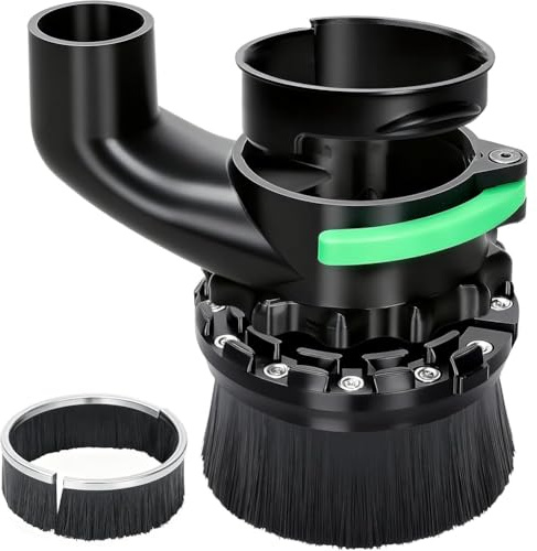 Pinafresa Dust Shoe for CNC Router Machine- 65mm& 69mm Diameter, Dual Brush Lengths, 38mm(1.5inch) Hose Compatibility