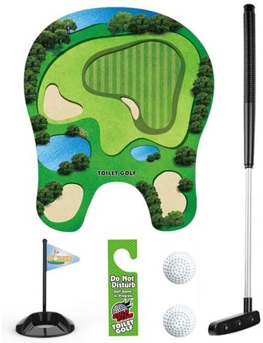 Syglawnd Jeu de Golf de Toilette, 1 Jeu Mini-Golf, fête des pères Amusante pour Hommes, Mari, Petit ami, fête des pères Amusante